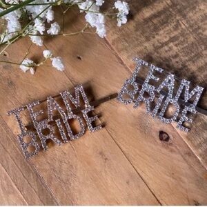 Silver 'Team Bride' Hair Clips - Set of 2